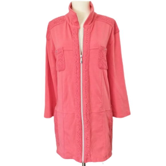 Onque Casuals Jackets & Blazers - ONQUE Casuals Knit Jacket Zip Front 2X Sweatshirt